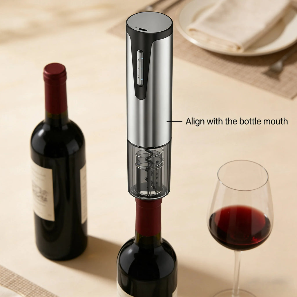 One Electric Bottle Opener, Type-C Interface, Rechargeable Mini Portable Bottle Opener, Durable Stainless Steel Design.