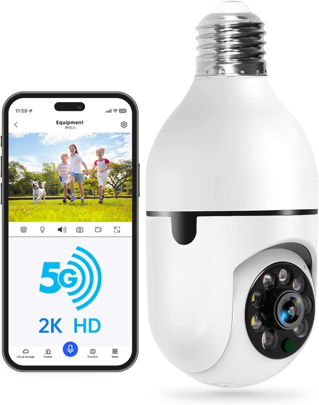 Smart WiFi Bulb Security Camera