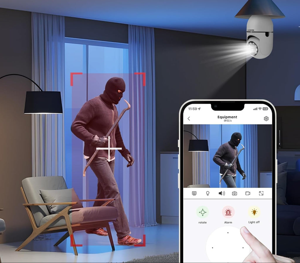 Smart WiFi Bulb Security Camera